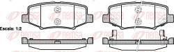 Колодки задние, D1274, (KA_KK 0712_JK 0717),  REMSA (126402, MGD1274MH, 68003776AA, SP2186)