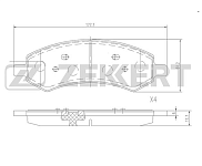 Колодки D1084, передние дисковые, (RAM 1500 2006-2018), ZEKKERT (BS2383, PGD1084M, 05143350AC)