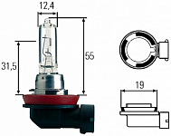 Лампочка, галогенная,  65W, H9, HELLA (8GH008357001, 64213, L00000H9)