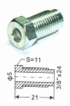 Штуцер универсальный, 3/8X24, L=21MM, S=11, D=5MM, WP ( Z109, WPP109)