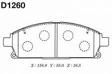 Колодки передние X-TRAIL (T30) 01-07 (D1260, D10600W7X5 , D1060-8H785, 41060-8H386), KASHIYAMA