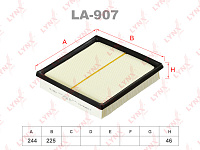 Фильтр воздушный RAV4 18- Camry 17-, Highlander 19-, LYNX (LA907, 17801-25020, 17801-F0050)