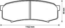 Колодки торм задние LC80 LC 90 LC105 LC120 LC150 (D2090H, 04466-60040, 04466-60140), KASHIYAMA