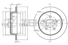 Диск тормозной задний, (GCh  9398), ZEKKERT (BS5859, 52008184AB)