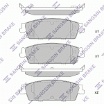 Колодки D1194, задние, дисковые, K1500, (07-14),  SANGSIN (SP1563, 25949454, 17D1194CH)