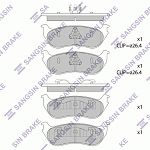 Колодки задние,  D881, дисковые, (Expl 0210), SANGSIN (SP1445, 7L2Z2200A, 1L2Z2200AA, BR2000)