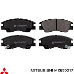Колодки торм передние Pajero  83-90 91-00 (MZ690017,MR162524,MR389523,MR389526,MZ690002), MITSUBISHI
