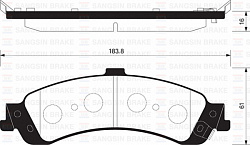 Колодки  D834, задние, дисковые, SANGSIN (SP1370, 171-659, 88964192, 18045936)