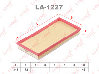 Фильтр воздушный, (Ch 8401), LYNX (LA1227, NA1166C, CA3901, 53004383AB)