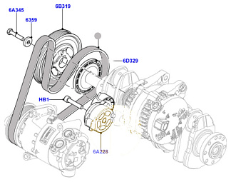 Ремень приводной EVOQUE TD4 2.2D (LR028881), LANDROVER