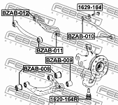 Сайлентблок рычага задней подвески (GCh 11~),  FEBEST (BZAB010 к 52124840AB)