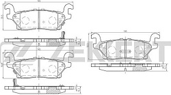 Колодки D1120, задние, дисковые, (H3 0610), ZEKKERT (BS1052, PGD1120C, 19208132, 15240812)