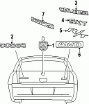 Эмблема пятой двери, "Ram Head", (PM 0712), MOPAR (AK) (05191814AA)
