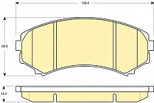 Колодки торм передние Pajero III (D6085H, MN116446, MN116445, MR52786, X3511011,4605A471), KASHIYAMA