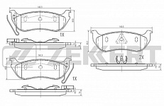 Колодки задние,  D981, (KJ 0307), ZEKKERT (BS1961, PGD981C, 05083882AF)